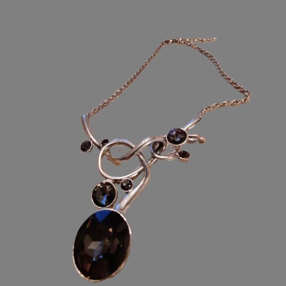 Artistic necklace, faceted glass - Picture 2 of 4